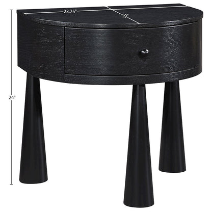 Oasis Black Acacia Veneer And Solid Wood Night Stand