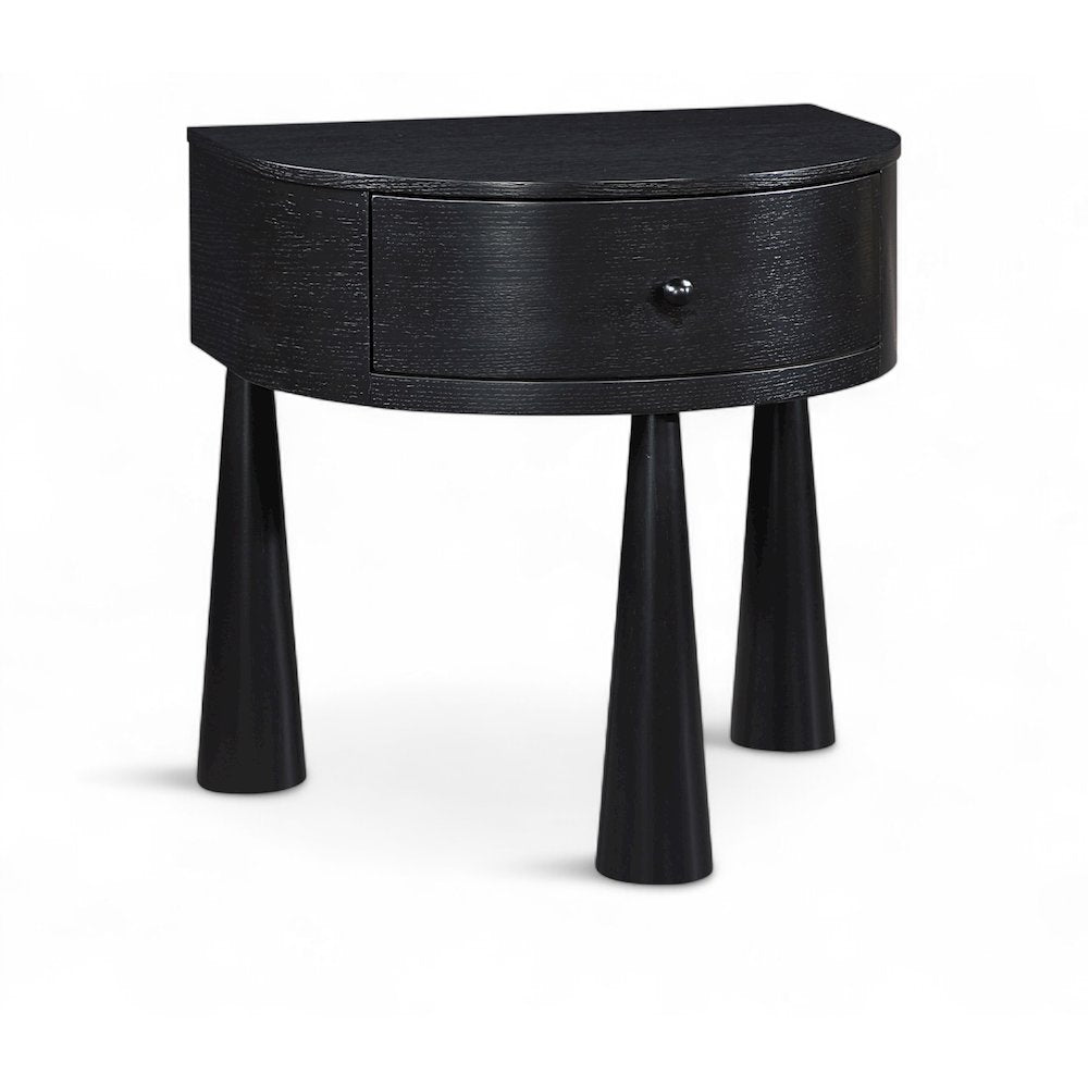 Oasis Black Acacia Veneer And Solid Wood Night Stand