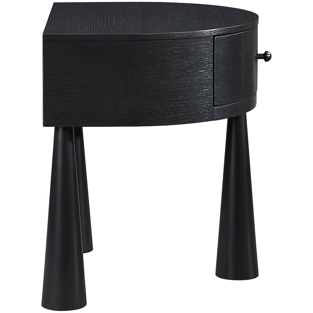 Oasis Black Acacia Veneer And Solid Wood Night Stand