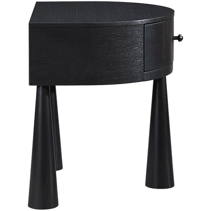 Oasis Black Acacia Veneer And Solid Wood Night Stand