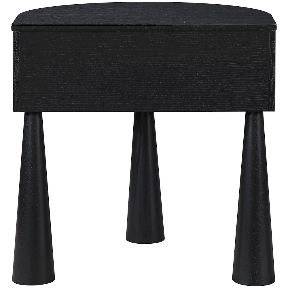 Oasis Black Acacia Veneer And Solid Wood Night Stand