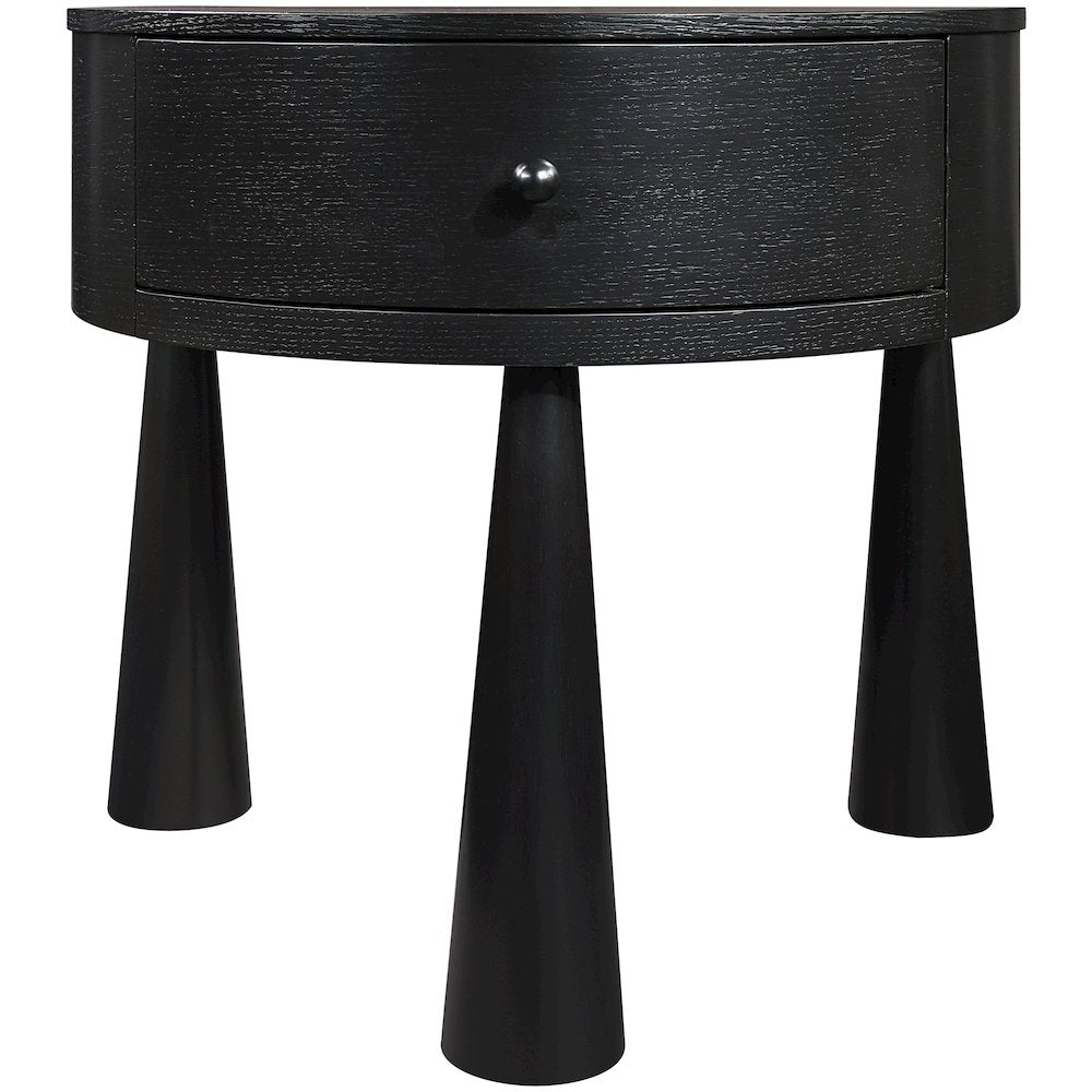 Oasis Black Acacia Veneer And Solid Wood Night Stand