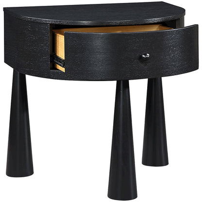Oasis Black Acacia Veneer And Solid Wood Night Stand
