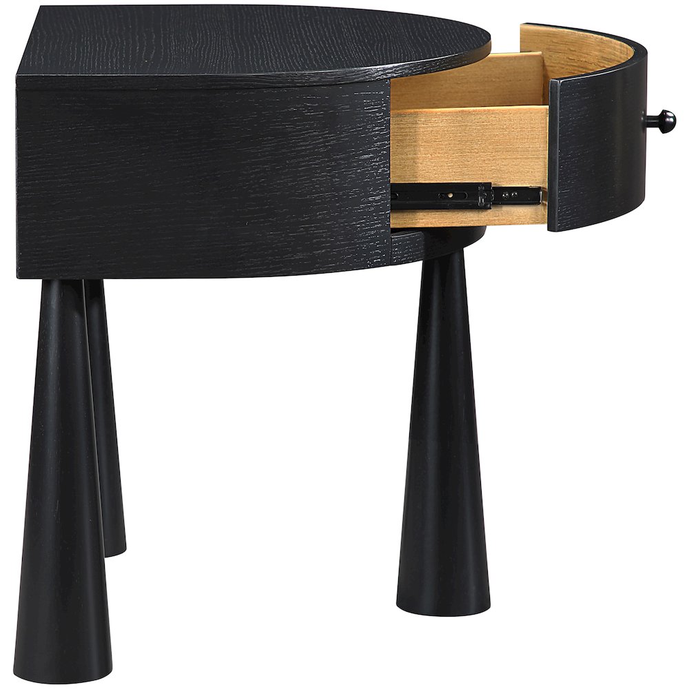 Oasis Black Acacia Veneer And Solid Wood Night Stand