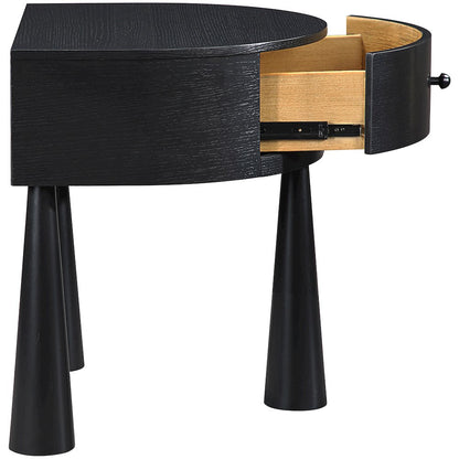 Oasis Black Acacia Veneer And Solid Wood Night Stand