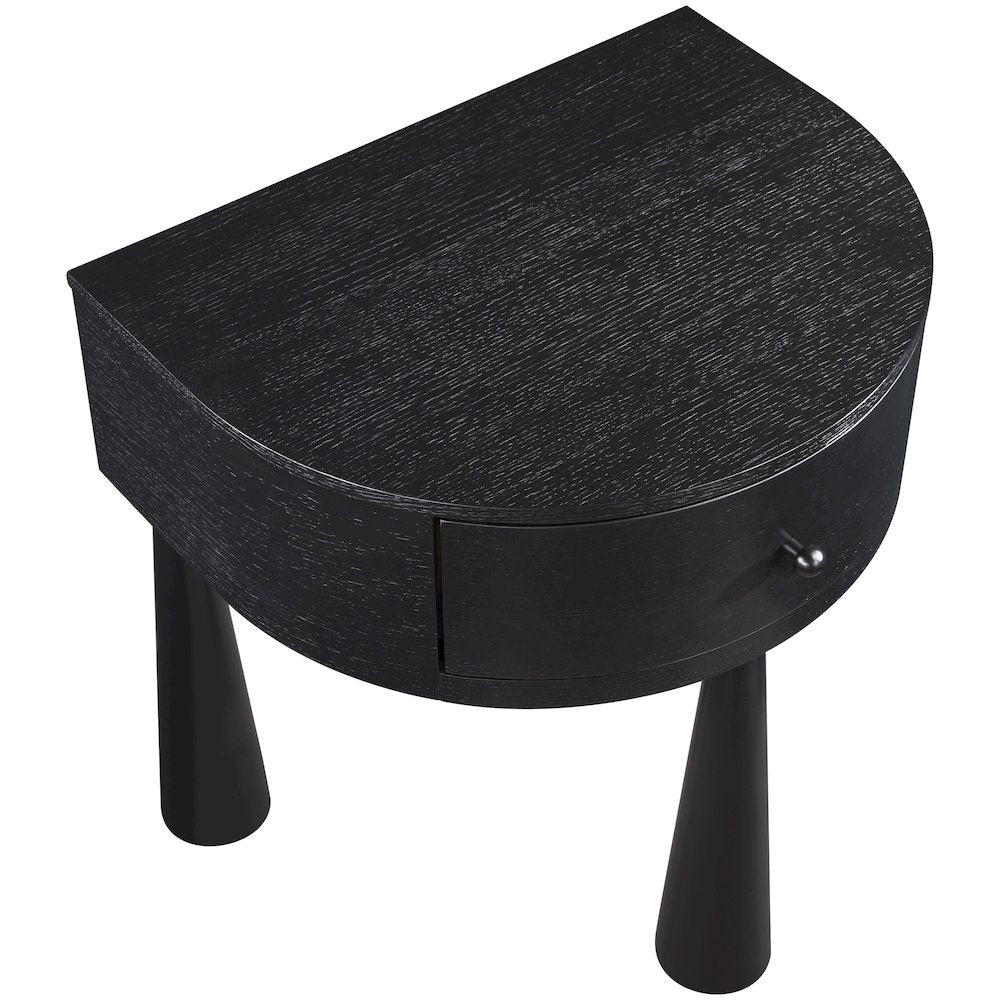 Oasis Black Acacia Veneer And Solid Wood Night Stand