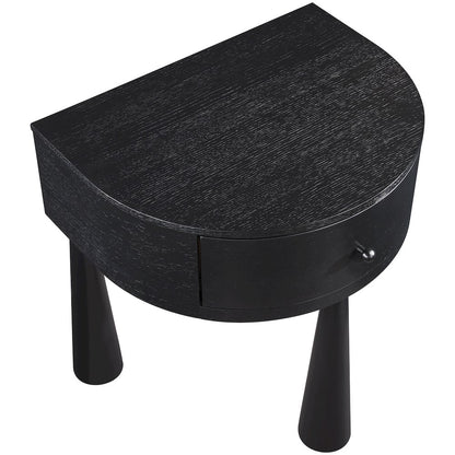 Oasis Black Acacia Veneer And Solid Wood Night Stand