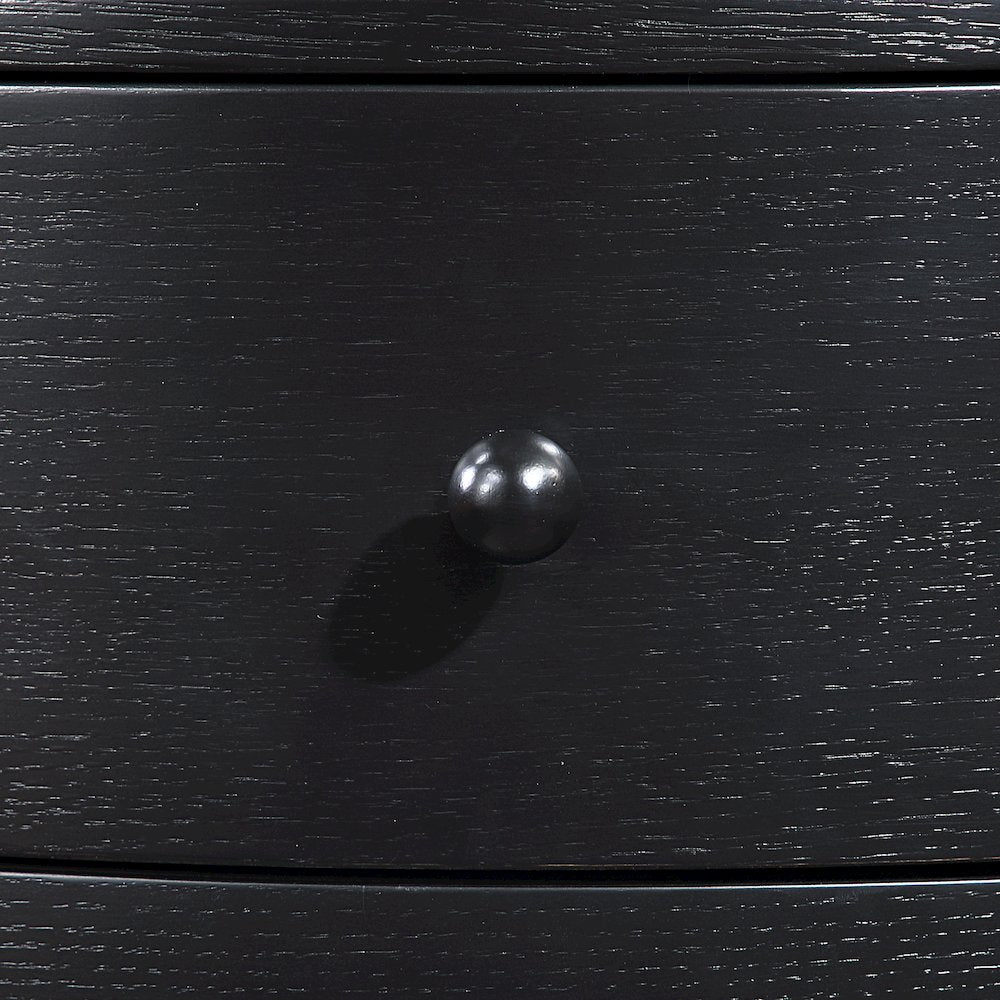 Oasis Black Acacia Veneer And Solid Wood Night Stand