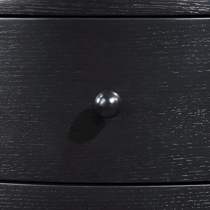 Oasis Black Acacia Veneer And Solid Wood Night Stand