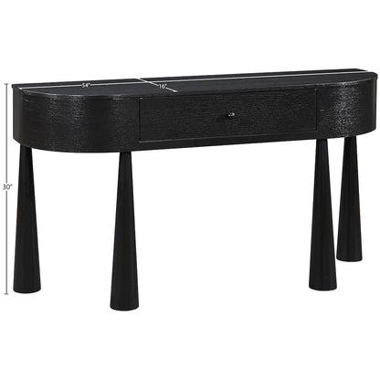 Oasis Black Acacia Veneer And Solid Wood Console Table