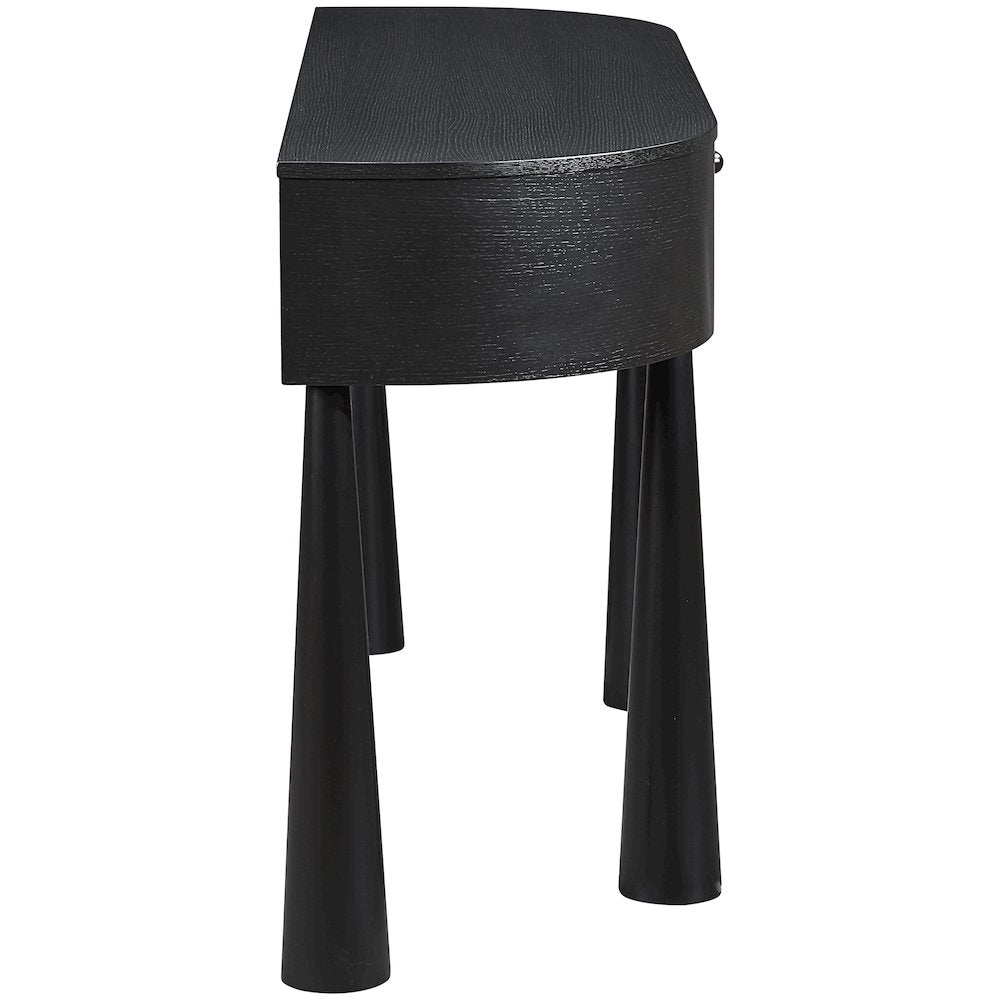 Oasis Black Acacia Veneer And Solid Wood Console Table