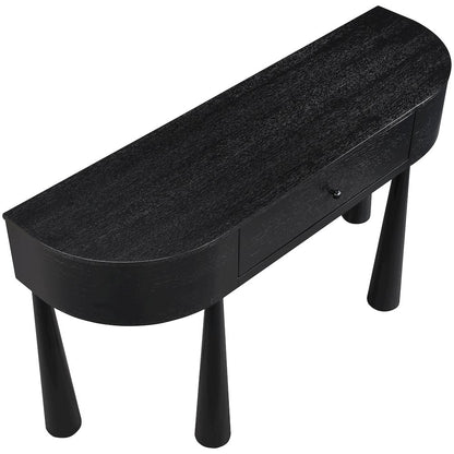 Oasis Black Acacia Veneer And Solid Wood Console Table