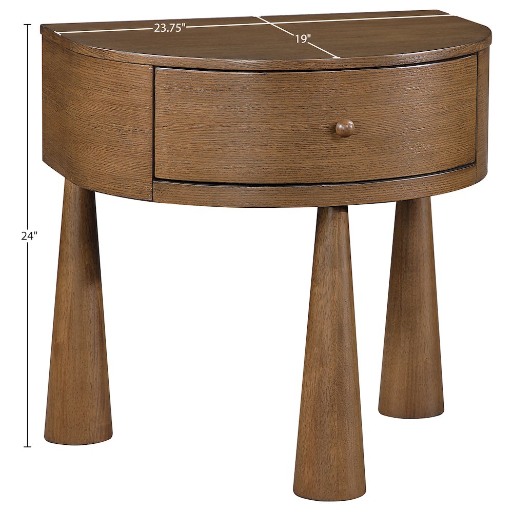 Oasis Brown Acacia Veneer And Solid Wood Night Stand