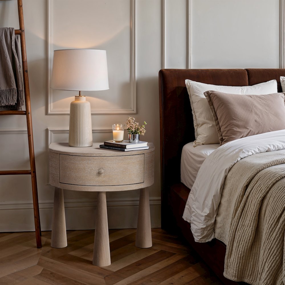 Oasis Natural Acacia Veneer And Solid Wood Night Stand