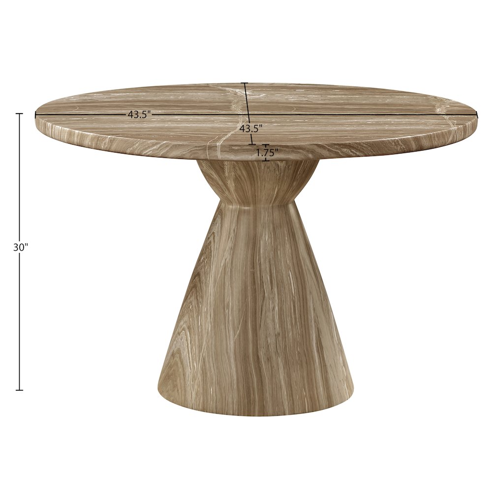 Aquino 43.5" Beige Concrete Indoor/Outdoor Dining Table