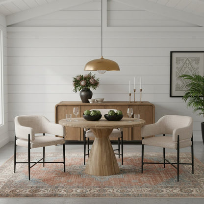 Aquino 43.5" Beige Concrete Indoor/Outdoor Dining Table