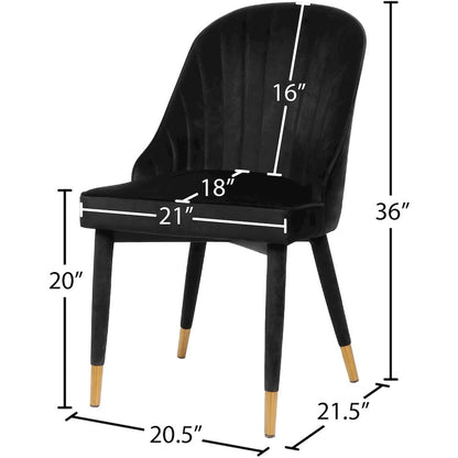 Belle Black Velvet Dining Chair, Set of 2
