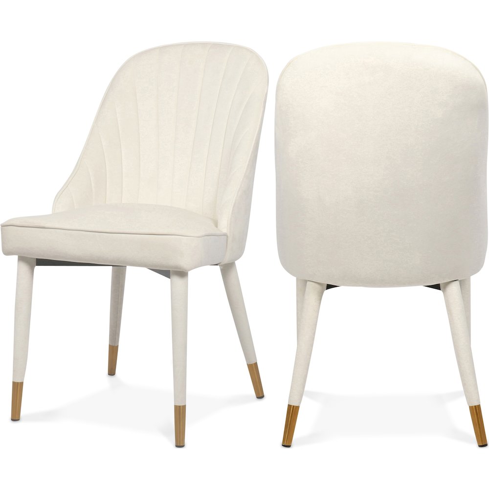 Belle Cream Velvet Dining Chair, Set of 2
