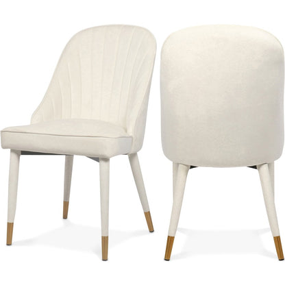 Belle Cream Velvet Dining Chair, Set of 2