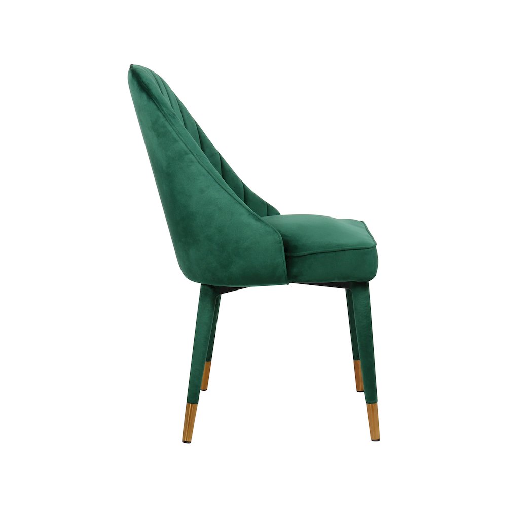 Belle Green Velvet Dining Chair, Set of 2