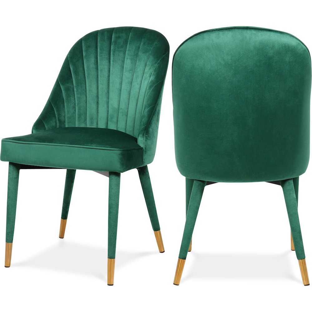 Belle Green Velvet Dining Chair, Set of 2