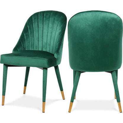 Belle Green Velvet Dining Chair, Set of 2