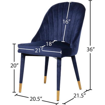 Belle Navy Velvet Dining Chair, Set of 2