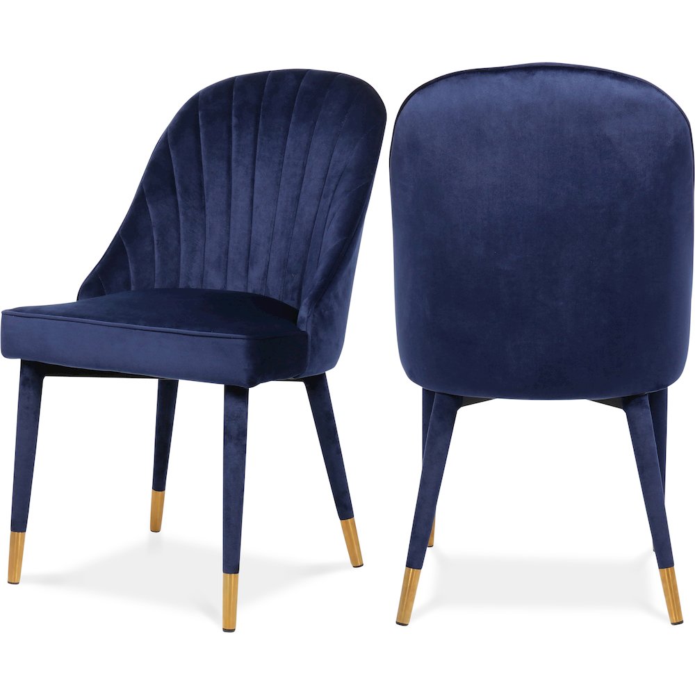 Belle Navy Velvet Dining Chair, Set of 2
