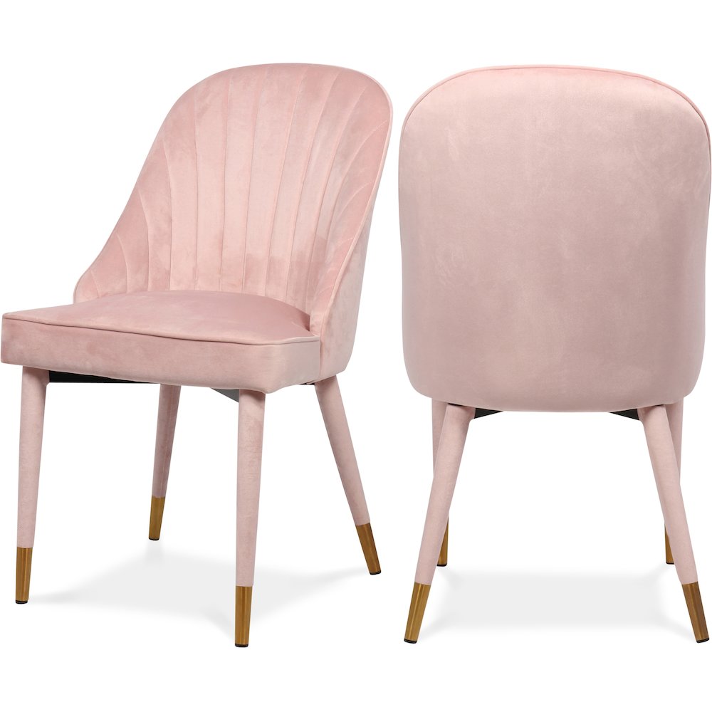 Belle Pink Velvet Dining Chair, Set of 2