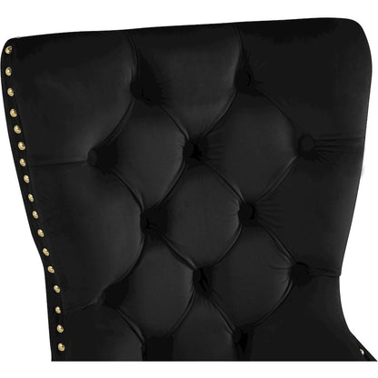 Carmen Black Velvet Dining Chairs, Set of 2