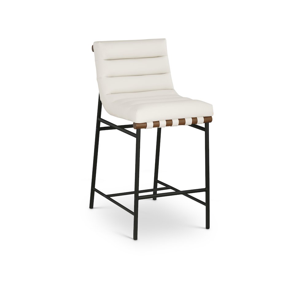 Burke Cream Vegan Leather Counter Stool