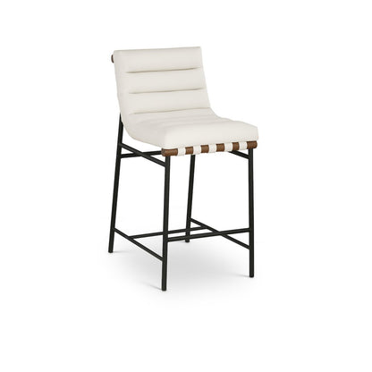 Burke Cream Vegan Leather Counter Stool