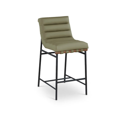 Burke Green Vegan Leather Counter Stool