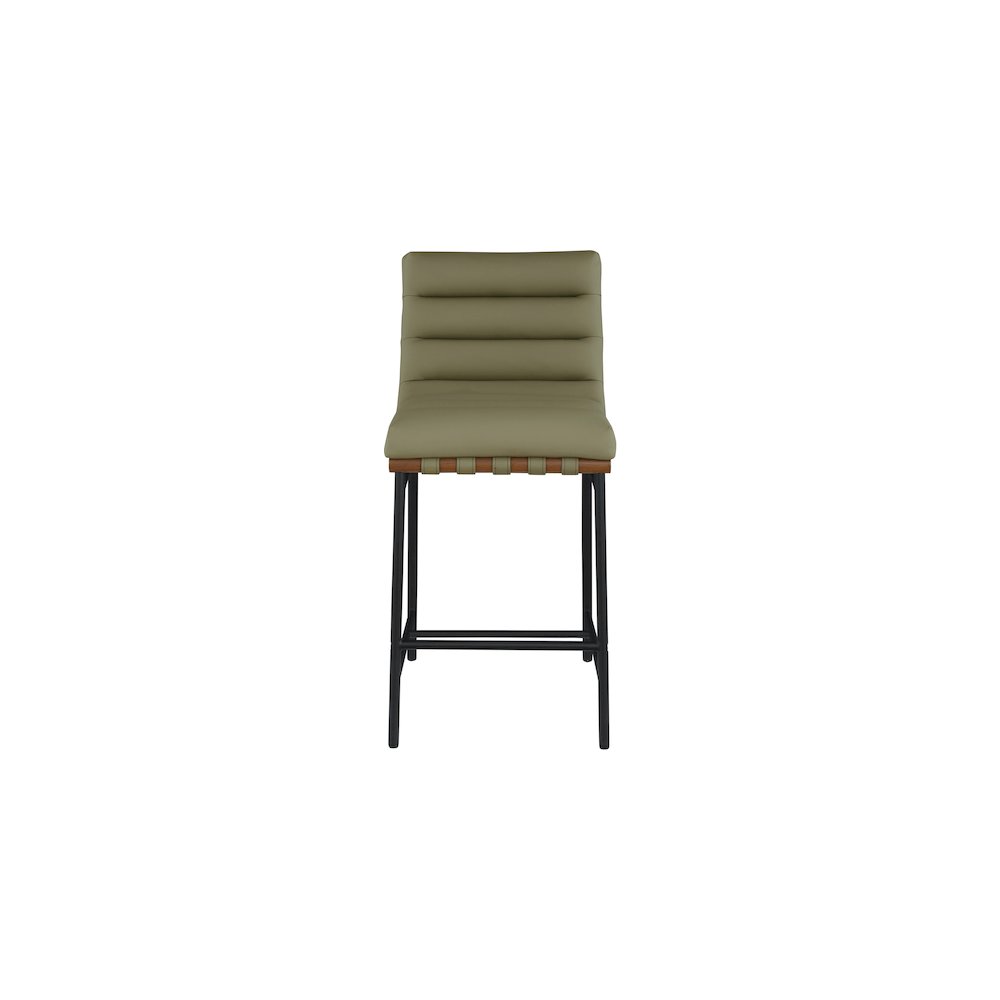 Burke Green Vegan Leather Counter Stool