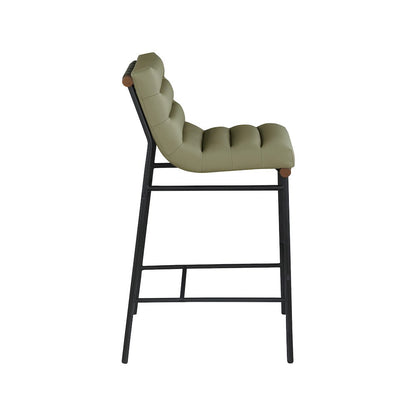 Burke Green Vegan Leather Counter Stool
