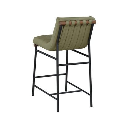 Burke Green Vegan Leather Counter Stool