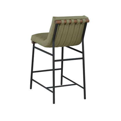 Burke Green Vegan Leather Counter Stool