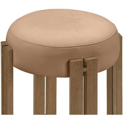 Harrison Cognac Vegan Leather Upholstered Counter Stool