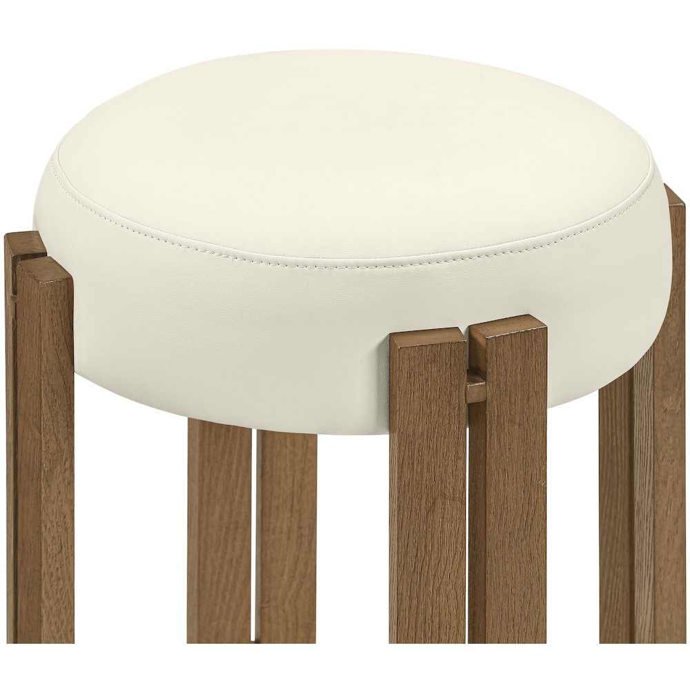Harrison Cream Vegan Leather Upholstered Counter Stool