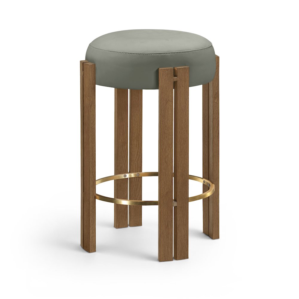 Harrison Olive Vegan Leather Upholstered Counter Stool