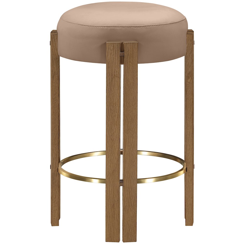 Harrison Tan Vegan Leather Upholstered Counter Stool