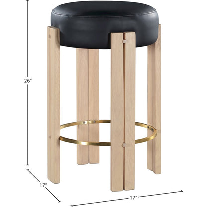Harrison Black Vegan Leather Counter Stool