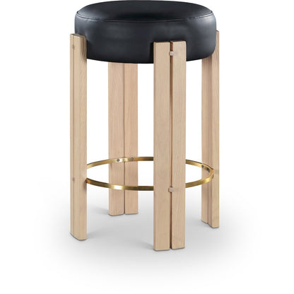 Harrison Black Vegan Leather Counter Stool