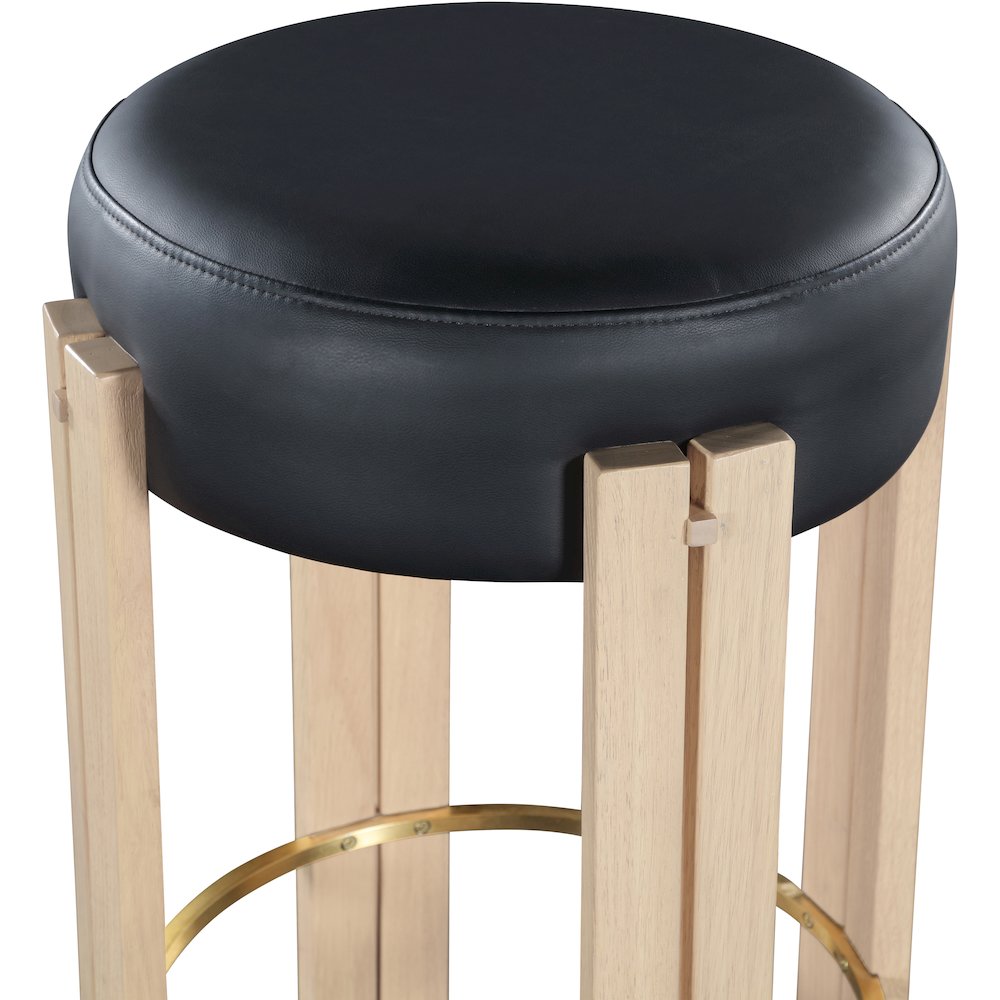 Harrison Black Vegan Leather Counter Stool