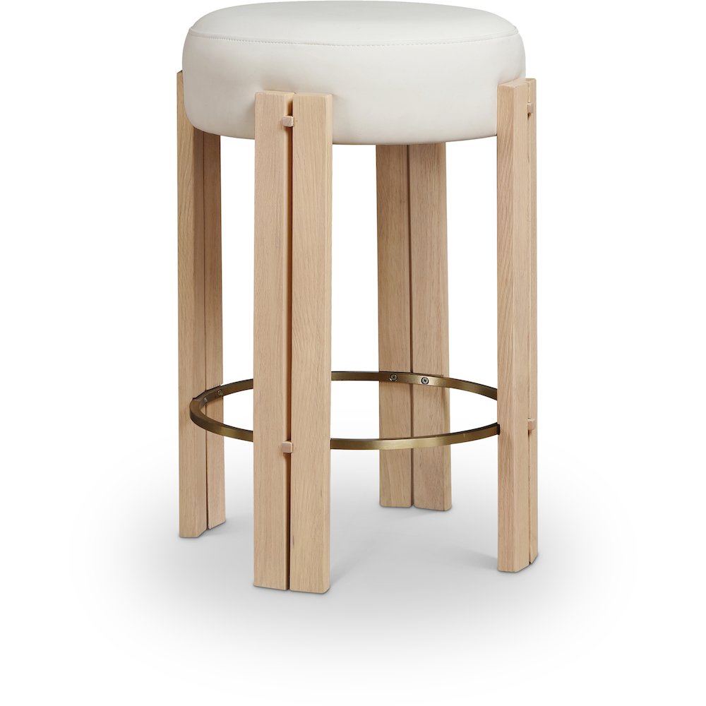 Harrison Cream Vegan Leather Counter Stool
