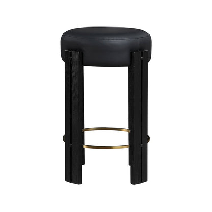 Harrison Black Vegan Leather Counter Stool