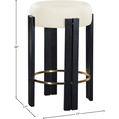 Harrison Cream Vegan Leather Counter Stool