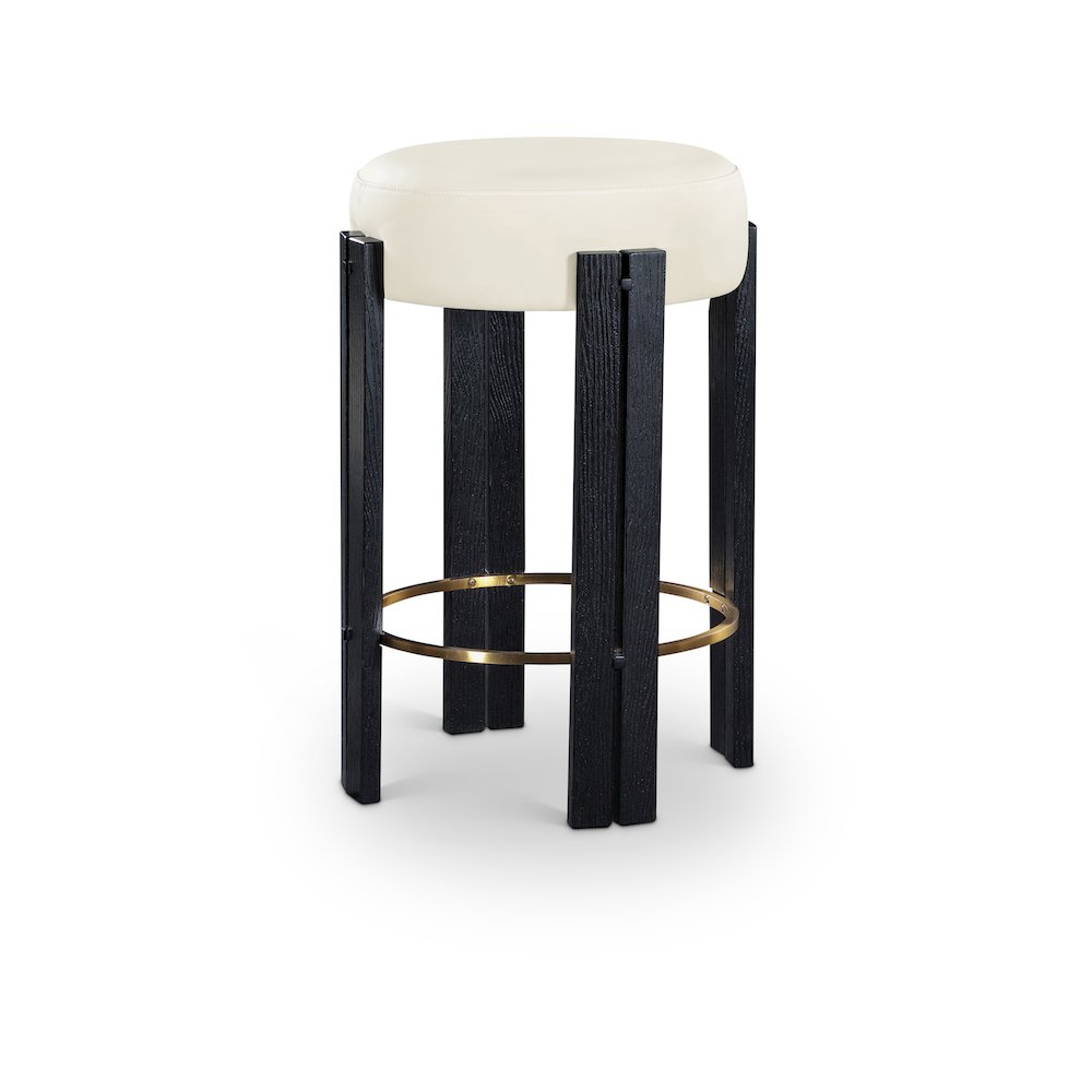 Harrison Cream Vegan Leather Counter Stool
