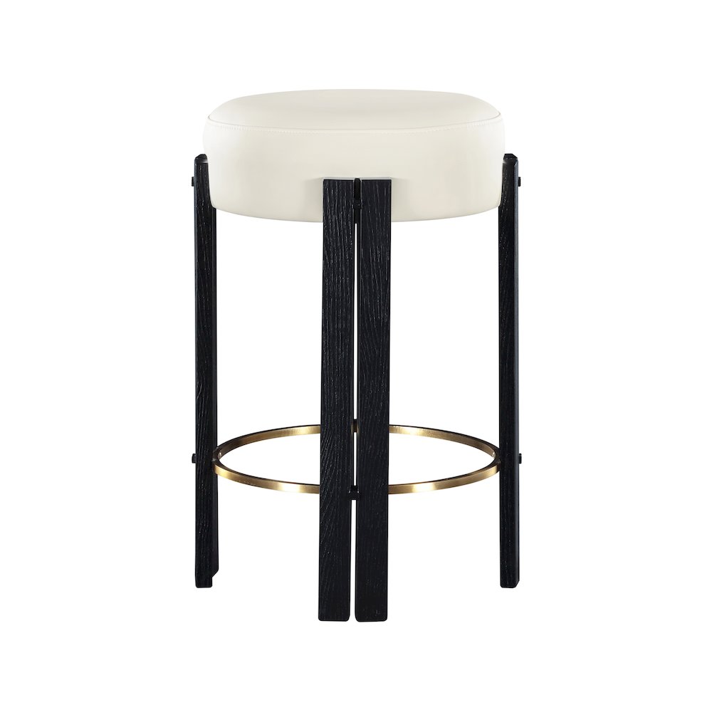 Harrison Cream Vegan Leather Counter Stool