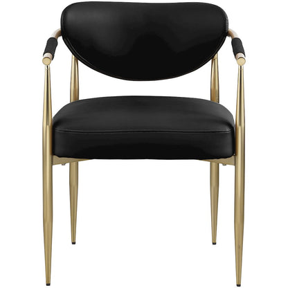 Virella Black Vegan Leather Upholstered Dining Chair, Set of 2